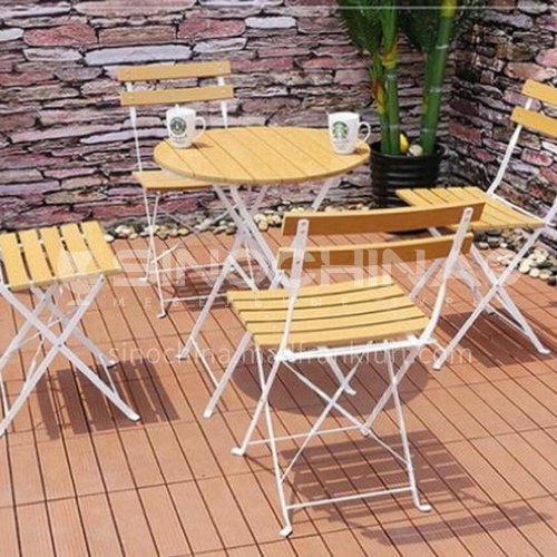 MSSM-PS035,36,58,80 Outdoor table and chair courtyard terrace villa high-grade teak color folding table + teak color folding chair + multiple material options